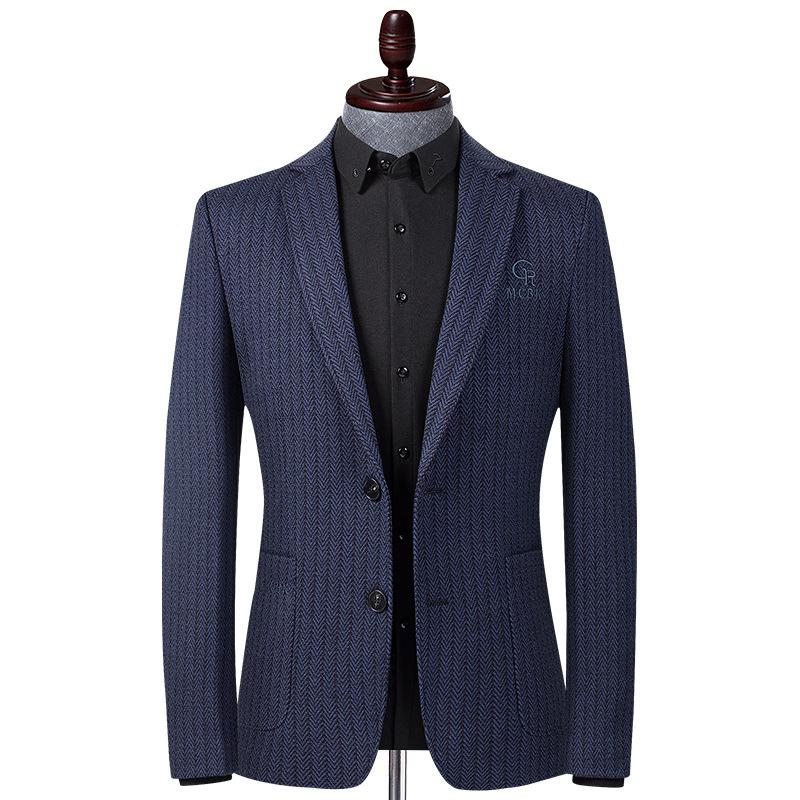 New Autumn and Winter Jacquard Stretch Suits for Young and Middle-aged Men Trendy Small Suits Korean Style Casual Suits