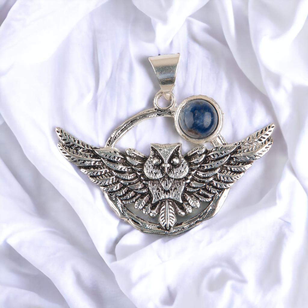 Natural Gemstone 925 Solid Silver Designer Jewelry Pendant 1.48" Christmas Gift CP-17