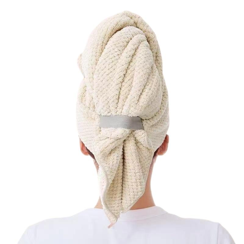 

Новое полотенце для волос из микрофибры, быстросохнущее полотенце для волос с резинкой, ультраабсорбирующее мягкое полотенце для волос, тюрбан 1pc белый