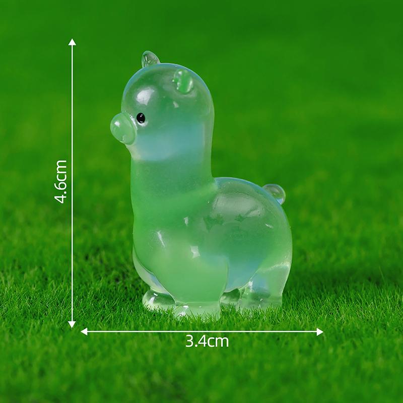 Glow In Dark Simulated Alpaca Decorative Accessories Environmental Resin Car Ornaments Mini landscape