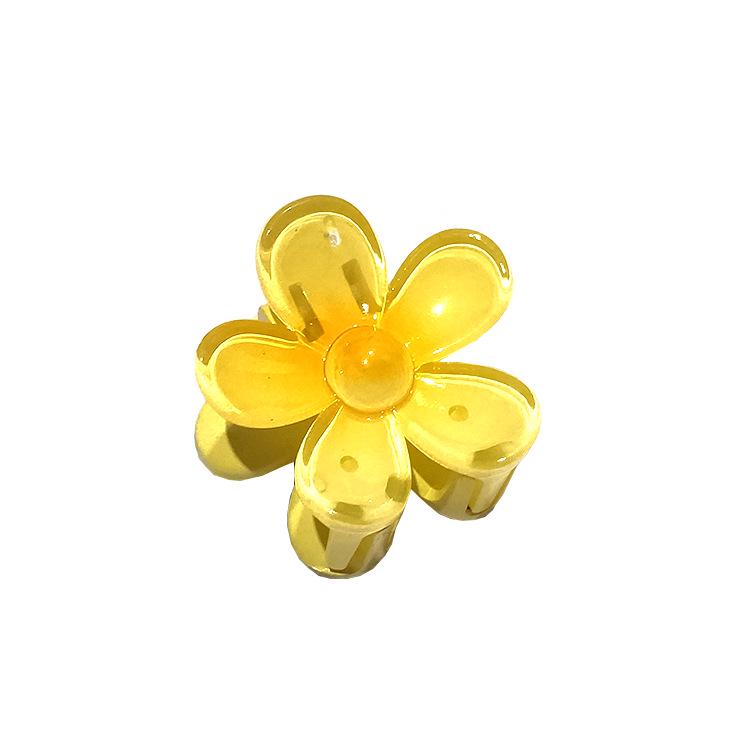 4cm průhledná třpytivá sponka do vlasů ve tvaru vajíčka s květinou - žraločí sponka do vlasů