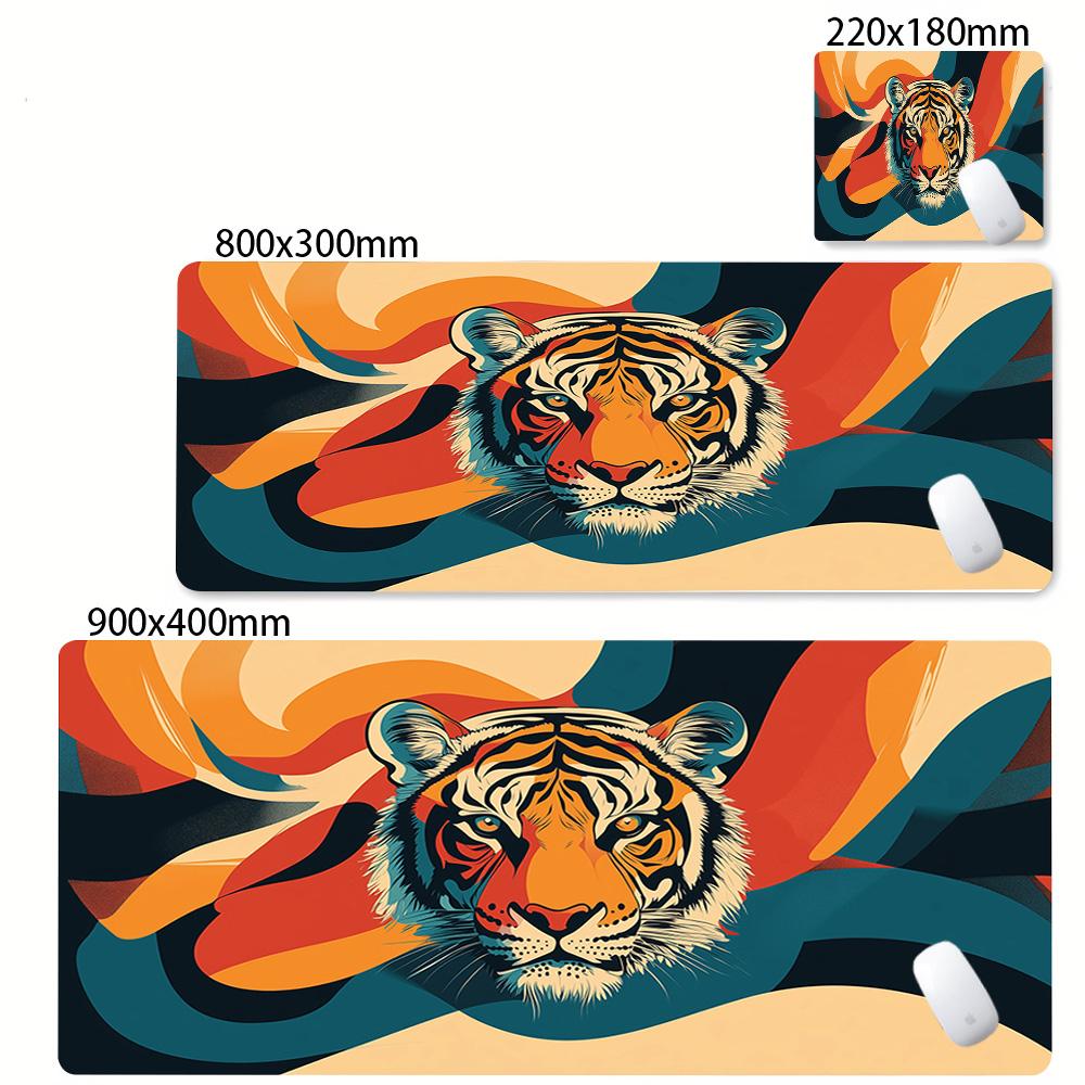 Tiger Gaming Mouse Pad Large Nonslip Rubber Base Waterresistant Desk Mat For Pc Office Gaming Laptop Study Accessories Carpet
