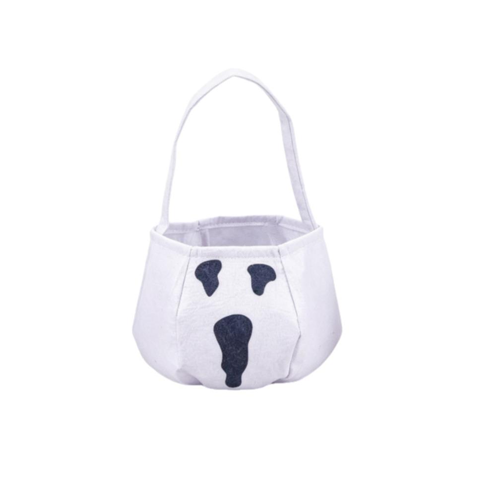 Reusable Trick-Or-Treat Candy Basket Non-woven Fabric Halloween Candy Bucket  Kids Ghost