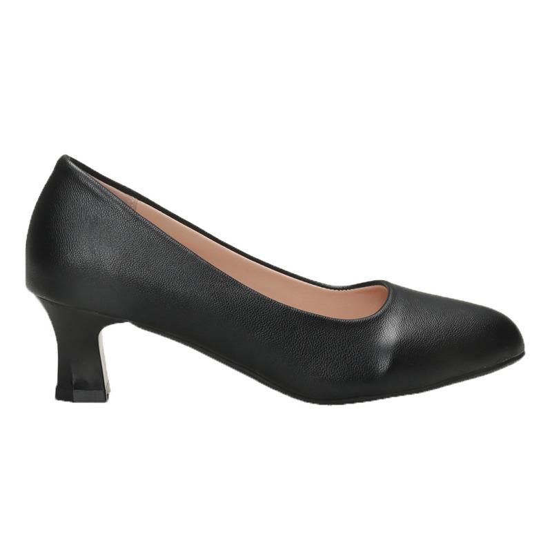 Fashion single shoes thick heel not tired feet high heels spring new fashion work small leather shoes