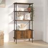 Vidaxl Shelf With Cabinet, 80X40X163 Cm, Steel And Wood-Based Material
