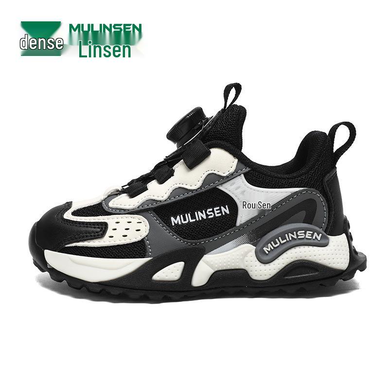 Mulinsen Kids' Breathable Mesh Running Shoes - Non-slip, Wear-resistant, Lightweight, Trendy for Boys & Girls, Spring/Autumn 2025.