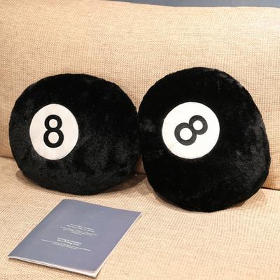 Billiards Plush Pillow Soft Fluffy Black Color No. 8 Ball Plushies