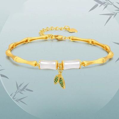 The New Model Has Your Bamboo Enough Bracelet for Women's Niche Light Luxury Fashion Versatile Design Bamboo Bracelet
