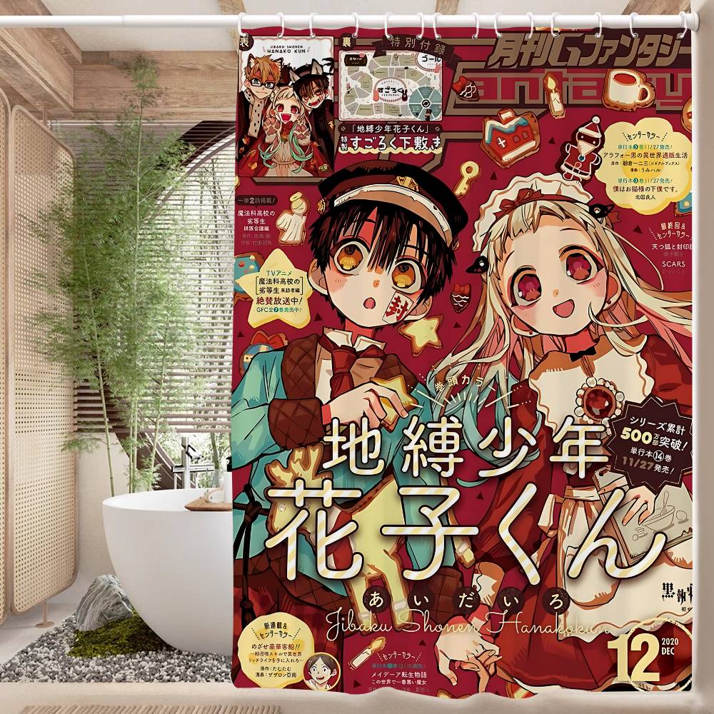 Anime Toilet B-Bound H-Hanako Kun Shower Curtain - Water-Repellent And Leak-Resistant, Mold And Mildew Resistant For