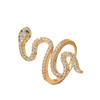 American Hip Hop Personality Full Diamond Ring Niche Spirit Snake Copper Inlaid Zircon Winding Ring Versatile Internet Celebrity Ins Ring