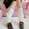 Winter Long Knit Foot Cover Crochet Leg Warmers Leggings Warm Solid Color Braided Striped Knee High Socks for Women