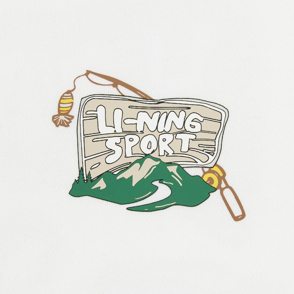 Li-Ning Round Neck Pattern Letter Couple T-Shirt Unisex Tops ATSW295-1