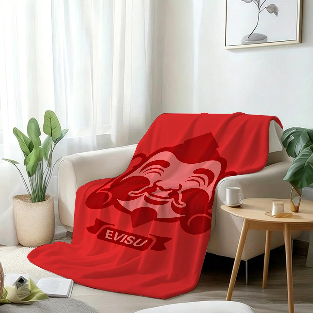 Feans E-Evisu Throw 240g Lightweight Flannel Blanket, Soft Skin Throw Blanket for Sofa Bedroom
