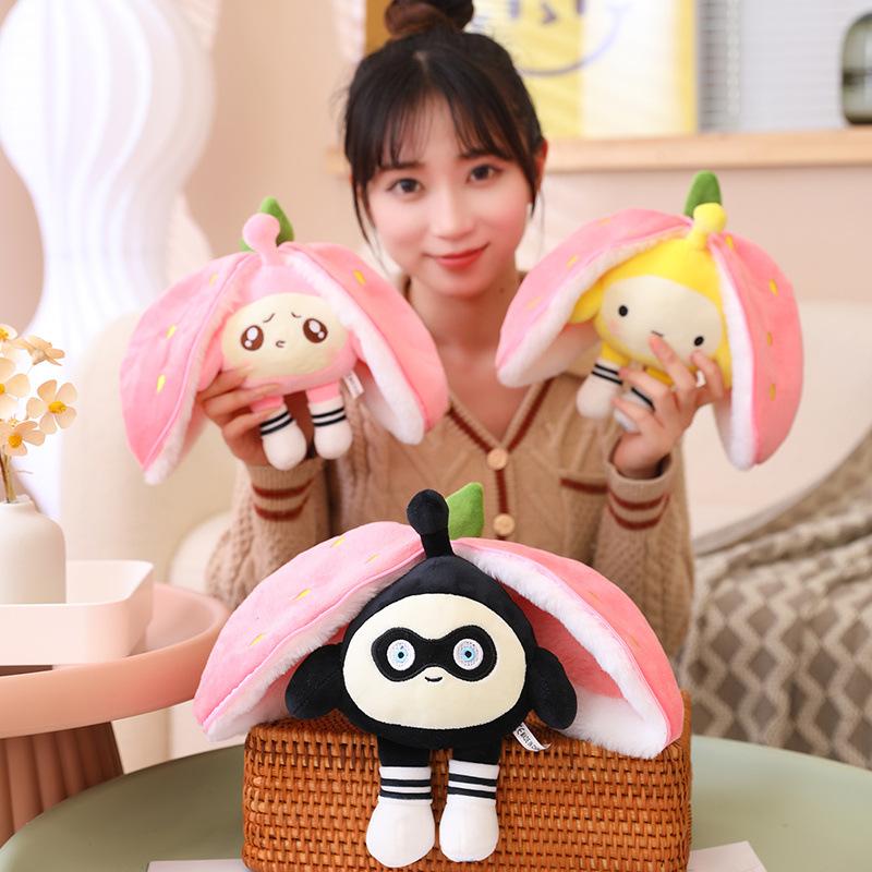 Strawberry Bee Bunny Transform Plush Toy Hide And Seek Stuffed Doll Gift 2030cm