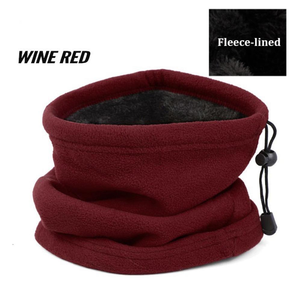 Masque Facial de Camping Couleur Unie Chaud Velours Cordon de Serrage Écharpe Cyclisme Écharpe Polaire Polaire Unisexe