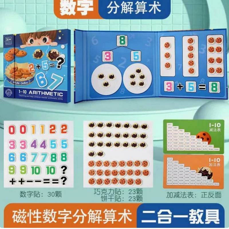 Wooden Magnetic Fraction Board Educational Toy For Third Grade Math Learning