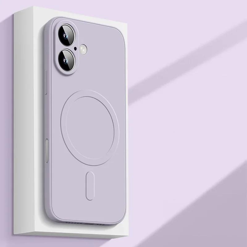 

Оригинальный жидкий силиконовый магнитный чехол для iPhone 16 Pro Max 15 14 13 12 Mini 15 Plus 11 для беспроводной зарядки Magsafe, мягкий чехол For iPhone 12Pro Max