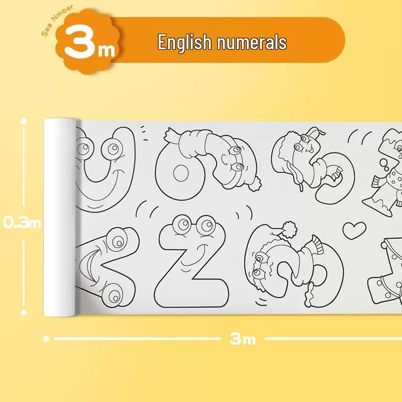 100-Meter Blank Graffiti Scroll: White Canvas for Children and Kindergarten Art