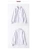 Girls' White Fleece-Lined Cotton Shirt: Long-Sleeved School Uniform for Elementary to Middle School.