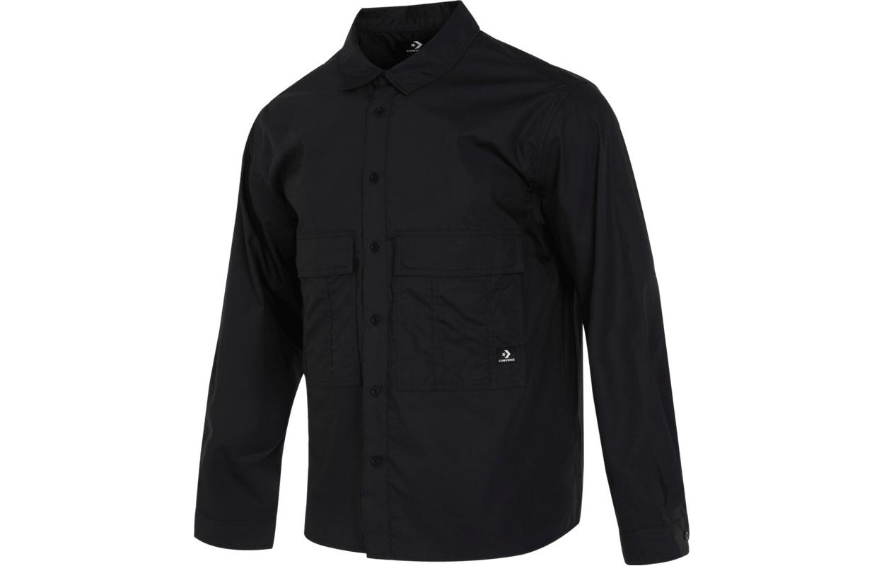 Converse Shirts Men s Black Lapel Moderate Shirt 10025284-A01 S