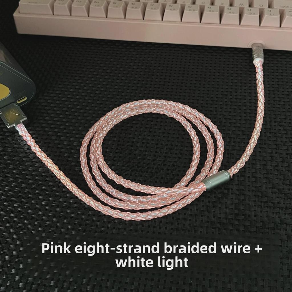 Benutzerdefiniertes DIY Handgefertigtes USB-C Weißlicht Magnetisches Mechanisches Tastatur Ladekabel für 8K Gaming