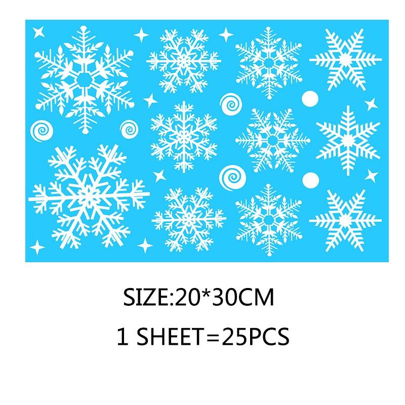 Beautify Static Sticker Home Windows PVC Large Snow Flake Wall Sticker Christmas New Year Party Elk Glass Dress Up Santa