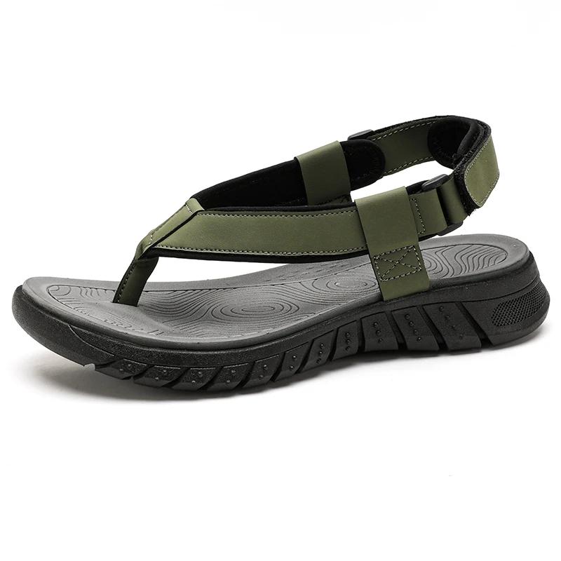 Fashion Men's Summer Matching Elastic Band Two Wear Sandals Light Breathable Flat Heel Wear-resistant Beach Outdoor Anti-skidding Water