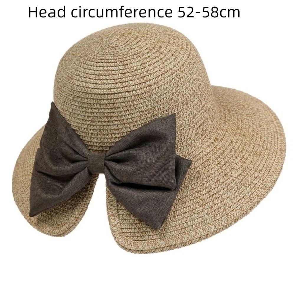 Foldable Women Sun Hat Wide Brim Women's Straw Panama Hat Summer Beach Sun Hat  For Women Outdoor