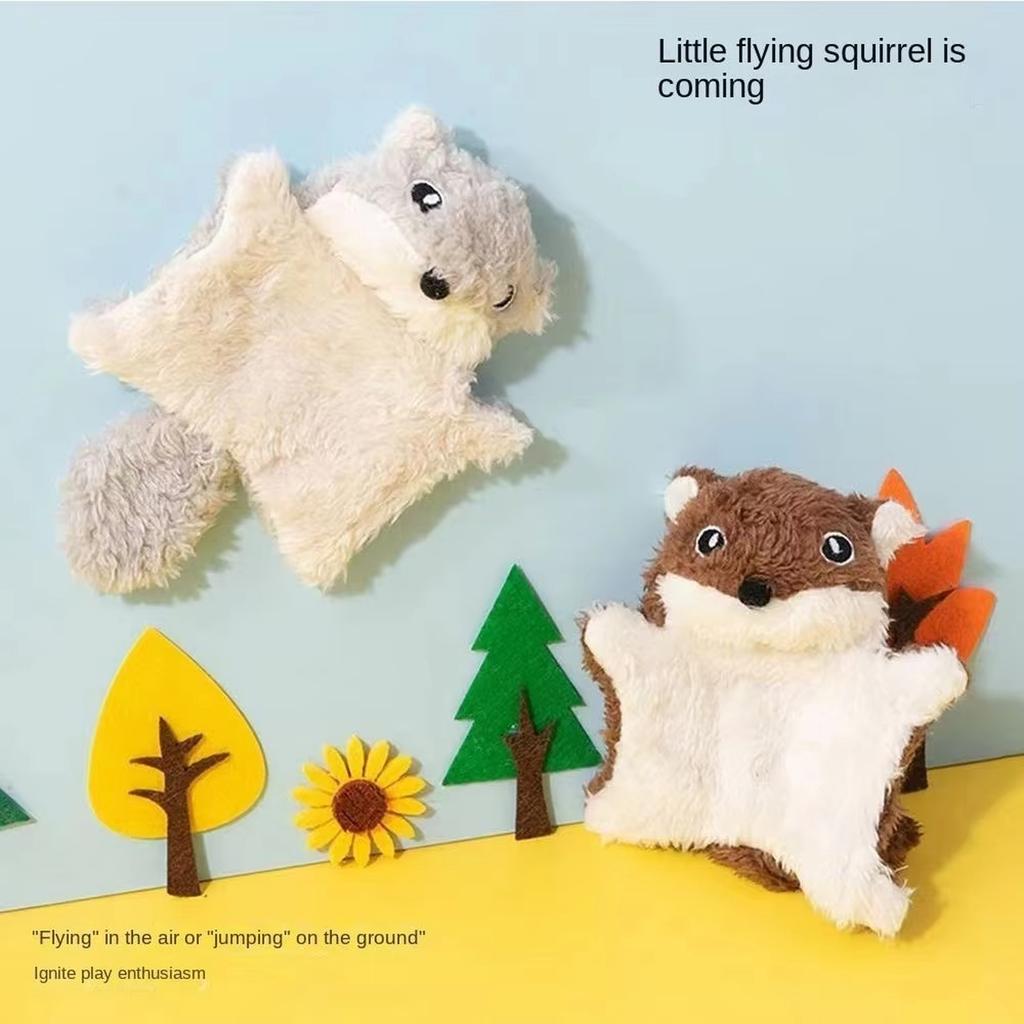 Andiker Knuffeldier, Schattige Vliegende Eekhoorn Vorm Kauwspeeltjes met Piepje & Ritselpapier