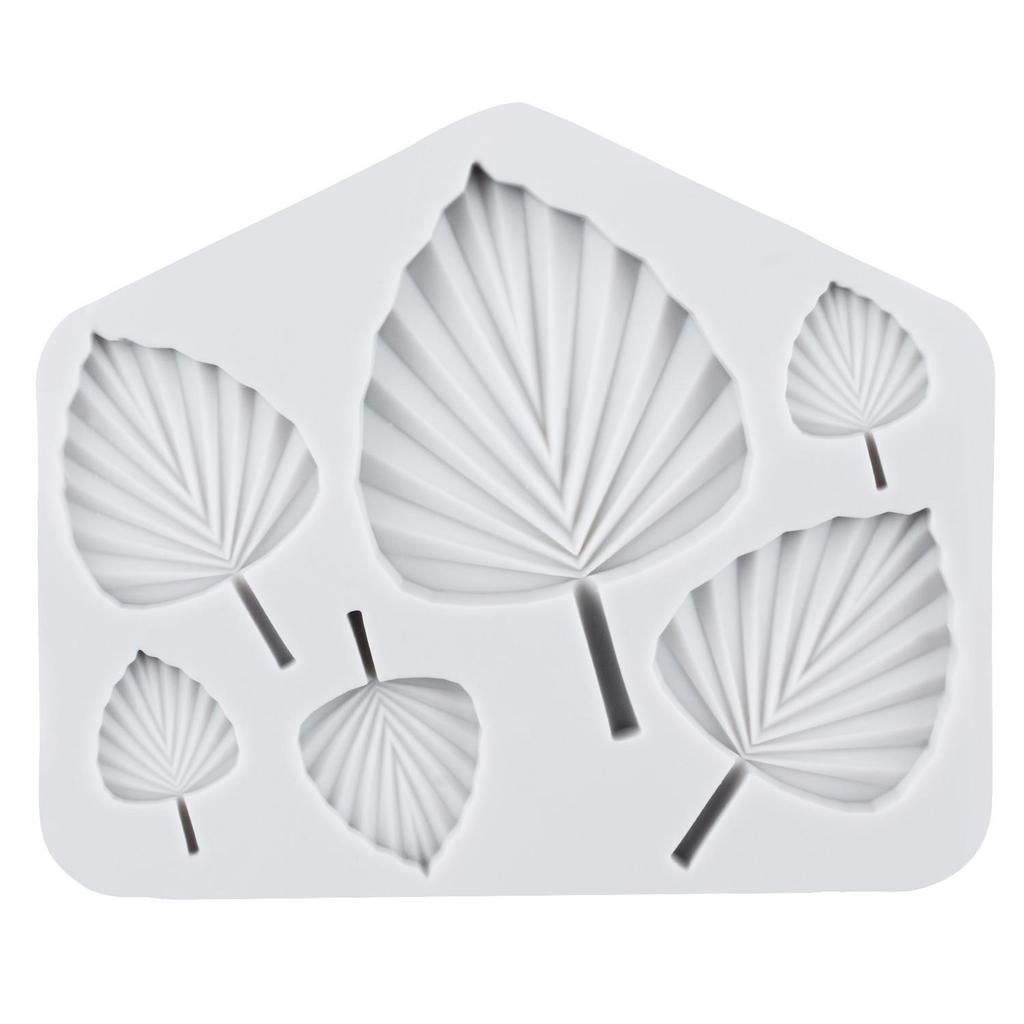 Fan Leaf Silicone Mold Flamingo Tropical Leaf Fondant Molds Cake Decorating Tools Cupcake Topper Candy Resin Clay Chocolate Gumpaste Mold