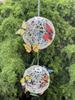 Colorful Butterfly Solar Globe Light Hanging Outdoor Lantern Vibrant Butterfly Floral Design Solar Powered Garden Patio Decor