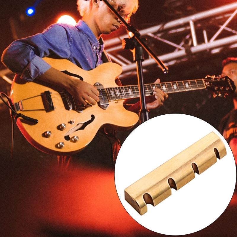4 String Electric Bass Top Nut Replacement Bass Guitar Pre-Slotted Brass Nut