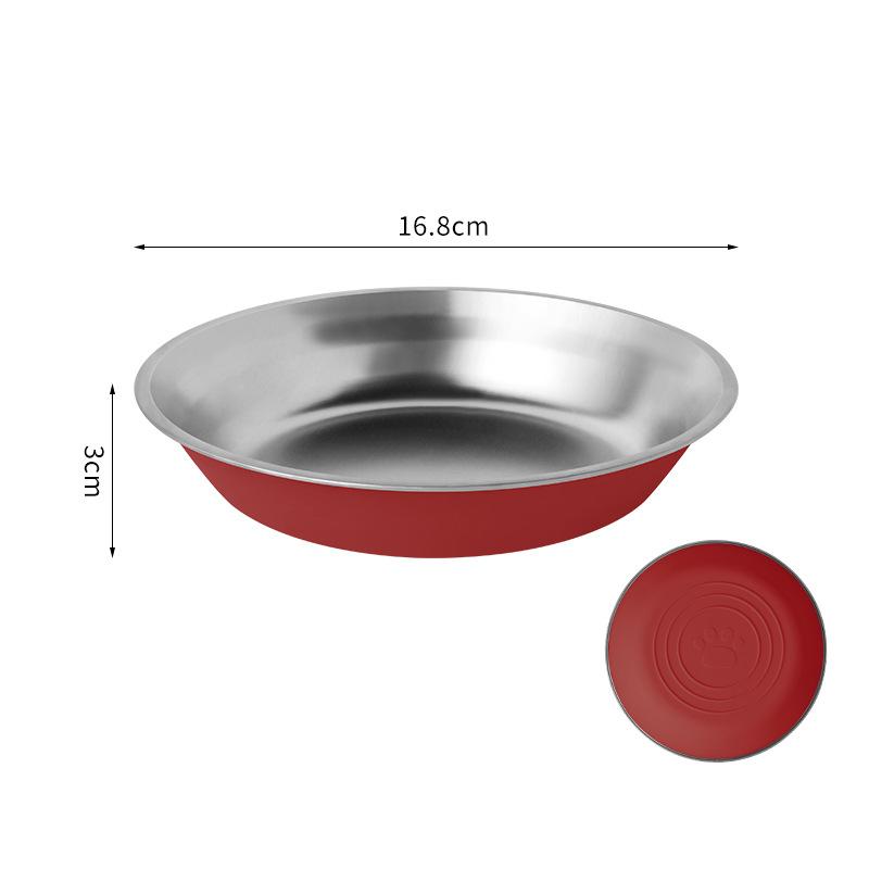 Stainless Steel Pet Bowl with Non-Slip Silicone Base, Durable Dog Cat Food Water Bowl, Multi-Color Available for Pets