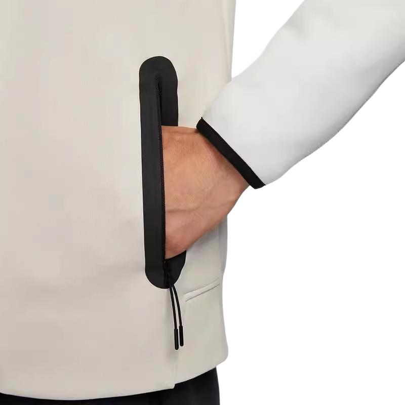 Nike Tch Flc Fz Wr Hoodie Color Block Comfortable Casual Jacket Men Jackets Khaki FB7922-104