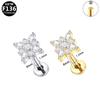 G23 Titanium Legering Mode Piercing Sieraden: Oorbel met Interne Schroefdraad Paardenoog Zirkonia