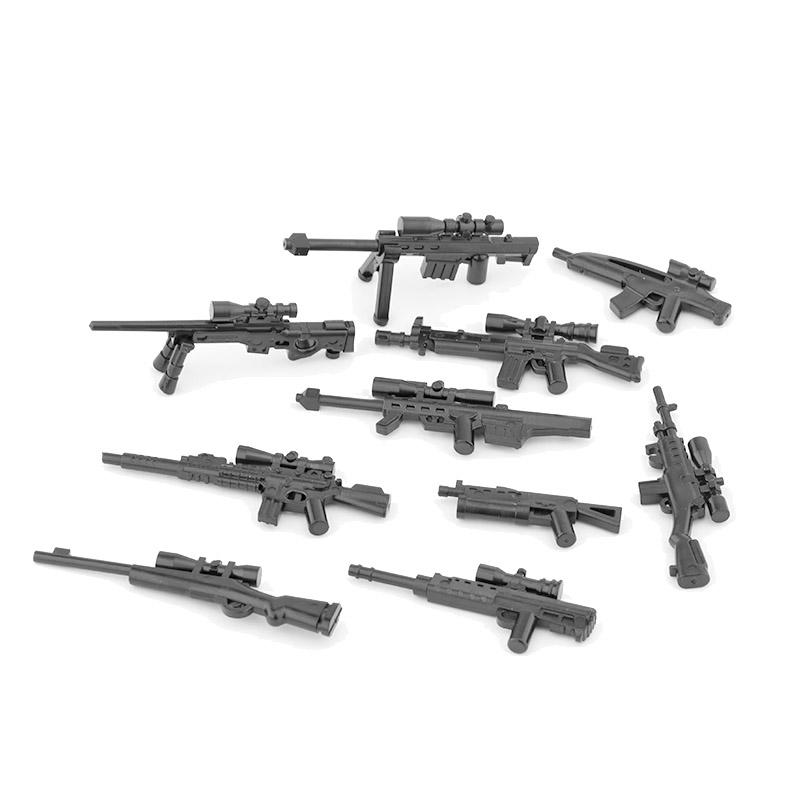 Military WWII Weapons Building Blocks Soldier Figure Toy Gatling M2 Heavy Machine Gun NSV M19 Box Rifle Bullet Chain Mortar K045