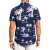 Men's Casual Loose Fit Short Sleeve Hawaiian Shirt Button Down Beach Shirt with Tropical Print Summer Top