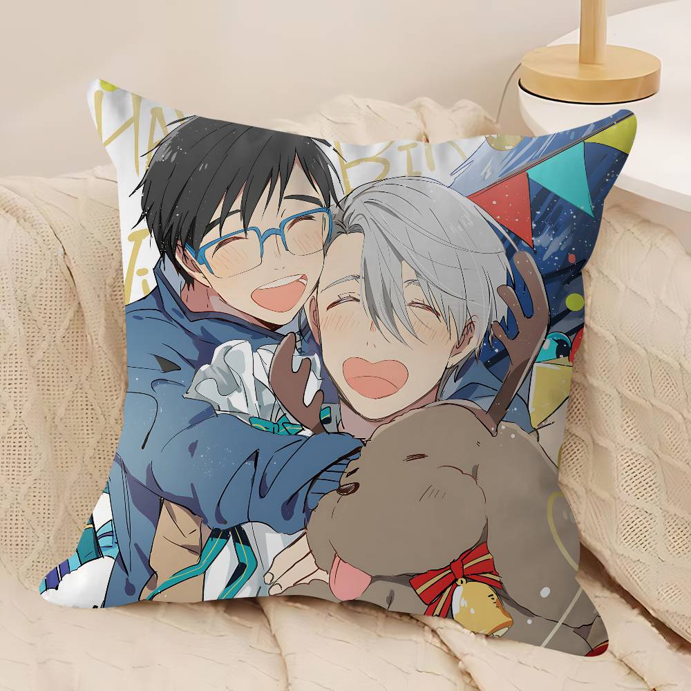 Anime Y-Yuri On Ice Cushion Cover 30x50 Polyester Sofa Cushions Decorative Throw Pillows Home Decoration Pillowcover