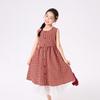 Girls' Plaid Lace Sleeveless A-line Dress