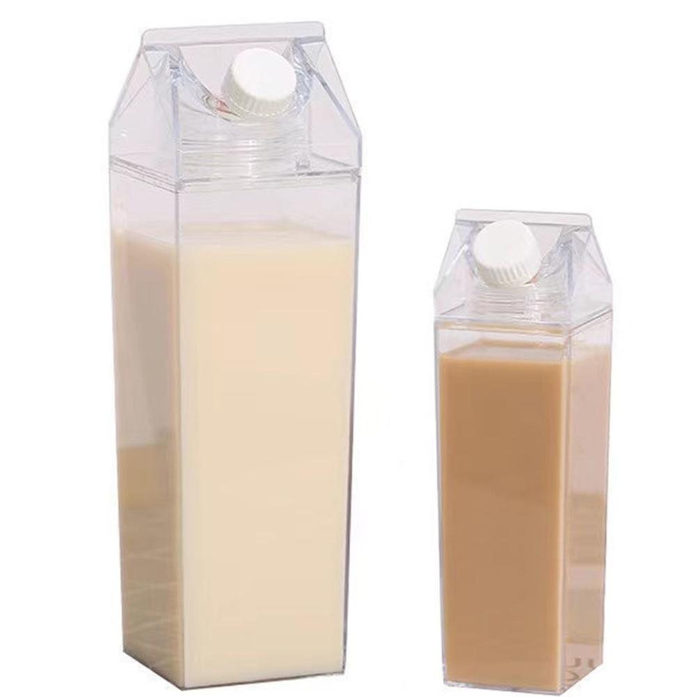 Box Juice Tea Transparent Plastic Milk Carton Water Bottle Portable PS Clear Plastic Leakage Lightweight Milk Cup