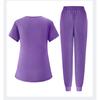 Ladies' Loose And Comfortable V-neck Short Sleeved Workwear With Multiple Pockets Suit Set