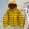 Early spring new cotton-padded clothes, ribs, cotton clothes, short fashion thermal hooded thermal jacket, yellow light and trendy