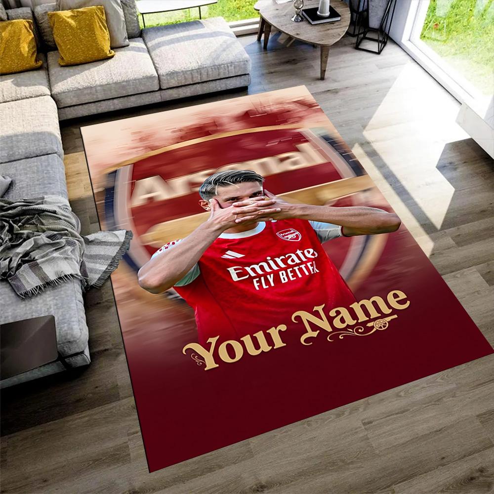 Arsenal Football Player Customizable Name Floor Mat Design for Study room Dormitory Foyer Outdoor Antislip Carpet Decorate Offices Spiritual Gift