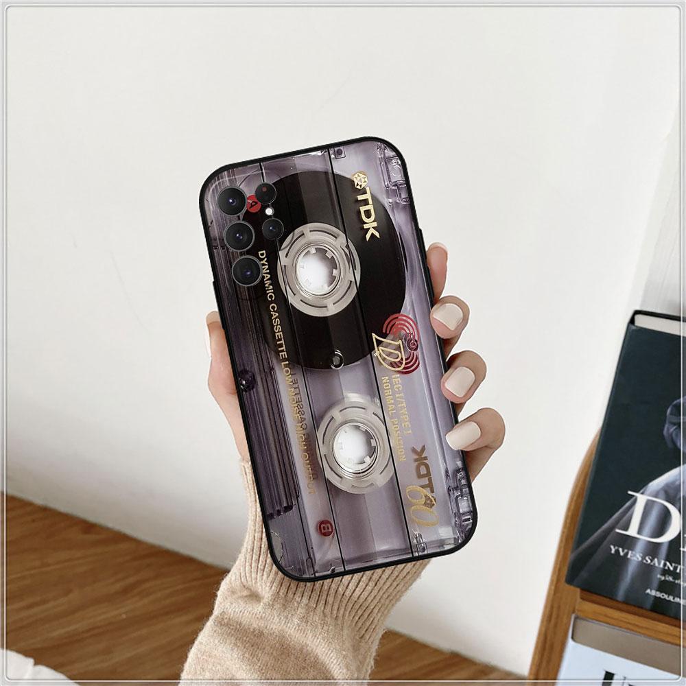 Magnetic Radio tape Cassette Phone Case For Samsung Galaxy S24 Case S22 S21 S20 S23 Ultra Fe S10 S9 S8 Plus 4G 5G Silicone Cover