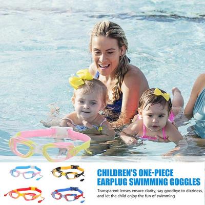 Kids Swim Goggles Anti Fog Swimming Goggles With Earplugs Swimming Glasses Waterproof Swim Glasses Kids Swimming Glasses For