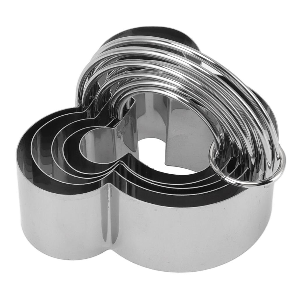 5Pcs Stainless Steel Biscuit Cutter Set Removable Easy Release Professional Cookie Cutter Set with Handle for Baking