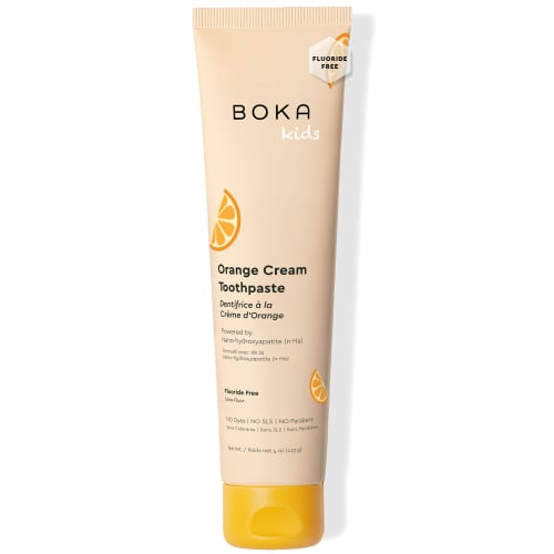 Boka Orange Cream Natural Toothpaste, Nano-Hydroxyapatite for Remineralizing, Sensitivity and Whitening, Fluoride-Free, Dentist Recommended for Kids a