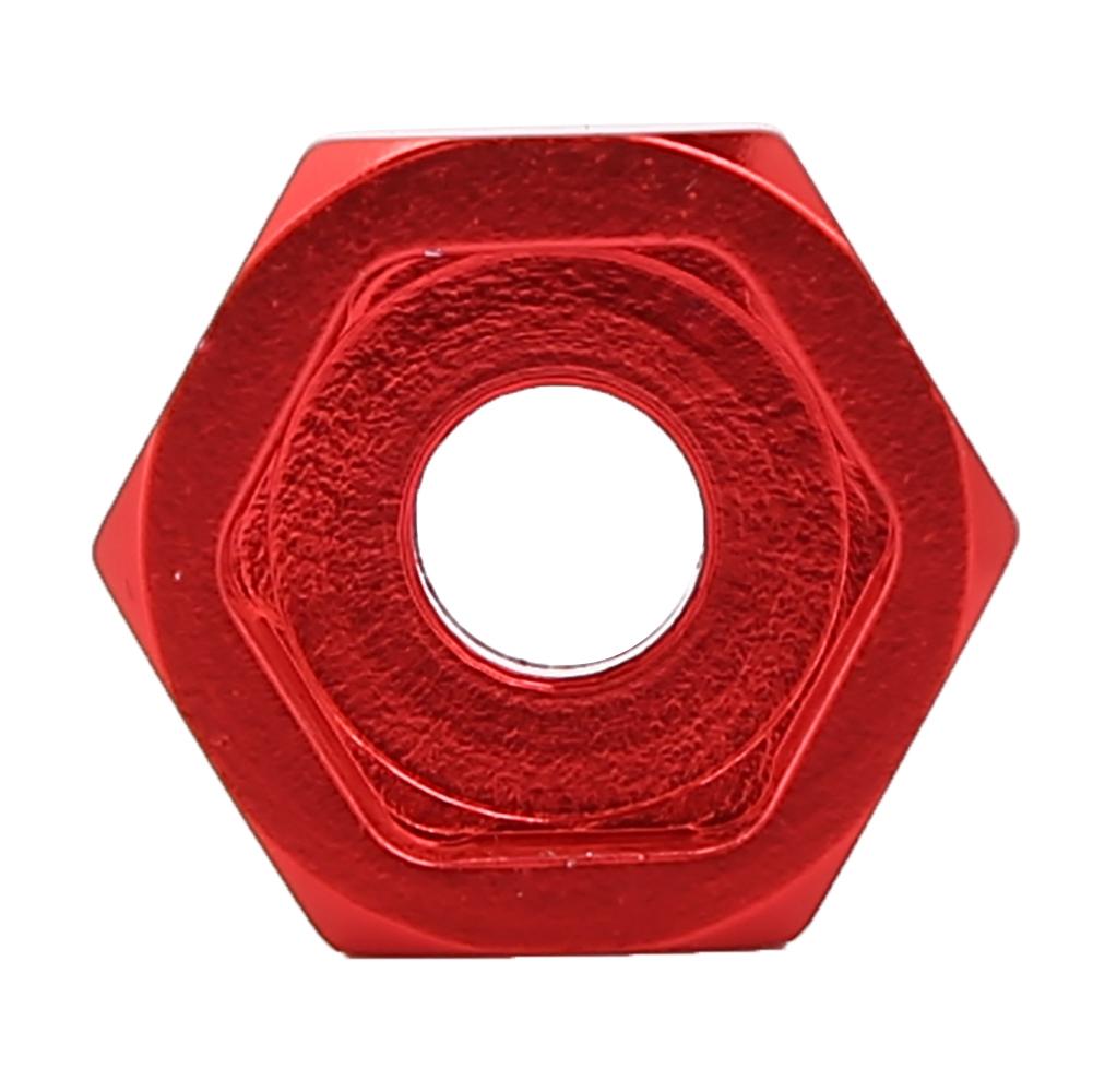 4PCS Mini RC Car Wheel Hex Adapter 12 To 17 for HSP 110 Electric Road Vehicle Truck (red)