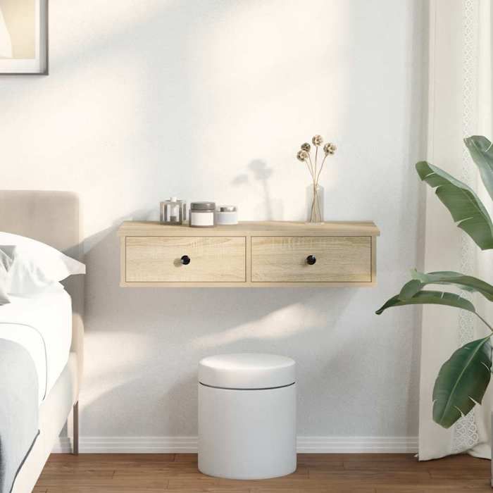 VidaXL Étagère murale avec tiroirs chêne sonoma bois d'ingénierie 859952