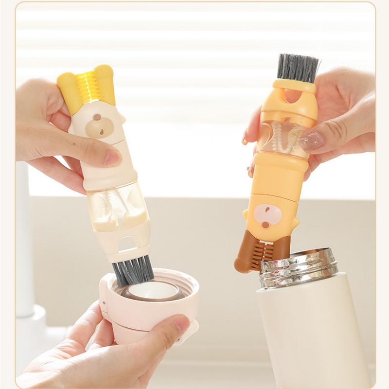 

5-in-1 Bottle Cleaning Brush Multifunctional Cup Lid Gap Cleaner Baby Bottle Blade Rim Cleaning Brush 2pcs